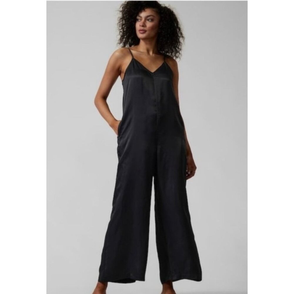 Athleta Women's Black Calm Cool Romper  Size M